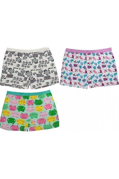 Gümüş İç Giyim Boxer pentru fete cu imprimeu Lycra, argintiu 3072, 3 piese, nr. 3