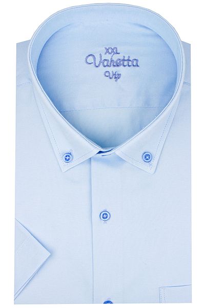 Varetta Ανδρικό μπλουζάκι με κοντό μανίκι μεγάλου μεγέθους βαμβακερό σατέν γιακά με κουμπί