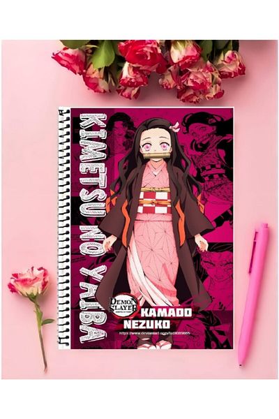 animeandyourworld Nezuko Kamado Anime Notebook 1 Piece Special Design A4 Size 21*29 Cm Wire Unlined Notebook