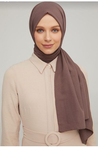Trablus Hijab Women's Cotton Crash Jazz Shawl Mink