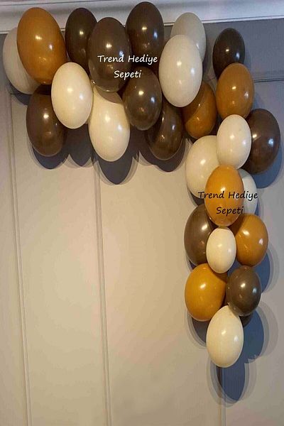 Trend Hediye Sepeti Pastel Sea Sand - Caramel - Chocolate 50 Pieces Balloon Chain Retro