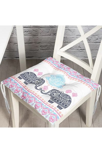 Realhomes Modern Elephant Pattern Digital Printed Modern Fluffy Chair Cushion