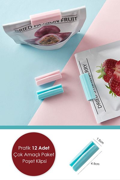 Anadolu Saray Çarşısı 12 Practical Bag Clips - Multi-Purpose Package, Leak-Proof