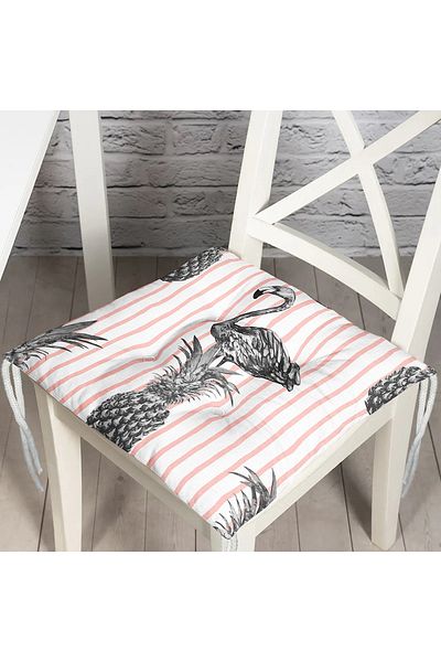 Realhomes Flamingo Themed Digital Printed Fluffy Chair Cushion