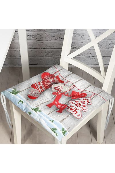 Realhomes New Year's Themed Digital Printed 3D Fluffy Chair Cushion