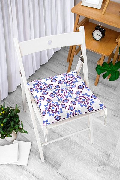 Realhomes Special Design Flower Motif Digital Printed Fluffy Chair Cushion