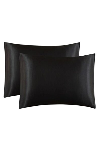 Tenntex 100% Βαμβακερή Σατέν Μαξιλαροθήκη Μαύρο Χρώμα 2 Τεμάχια 50x70cm Σατέν