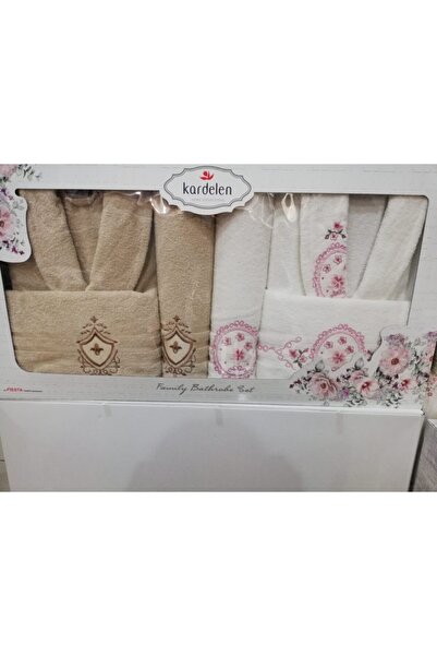 Fiesta %100 Pamuk Nakışlı 6 Parça Bornoz Seti