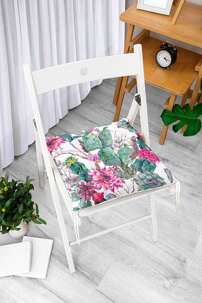 Realhomes Mint Green Desert Plant Modern Fluffy Chair Cushion