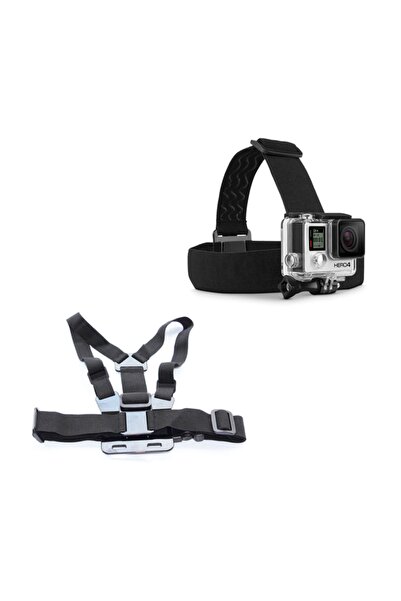 GoPro Uyumlu Kafa Göğüs Bandı Aksesuar Seti - Aksiyonbutik