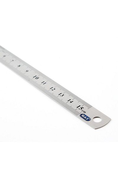 Mas Steel Ruler 15 Cm (Numbers Are Press Print)