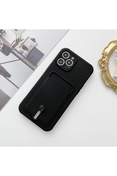 Miscase Iphone 12 Pro Uyumlu Kartlıklı Silikon Kamera Korumalı Kılıf Siyah