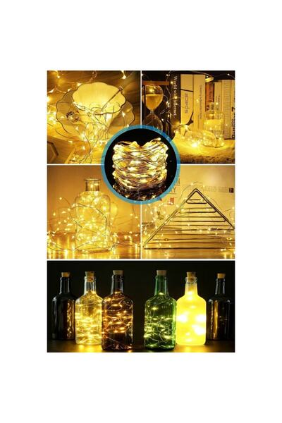 hediyeofisi Led Işık 1,5 Metre (SARI) Pilli 15 Adet Küçük Mandal Mandallı