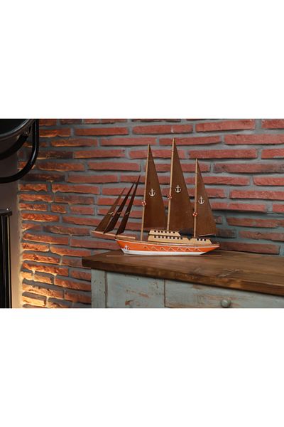 AYHAN KOTRA Wooden Sailboat, Wooden Yacht Model Ship Model Handmade Home, Office Gift and Accessory