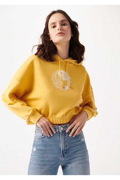 Mavi Gelbes Kapuzen-Sweatshirt 1610122-71339