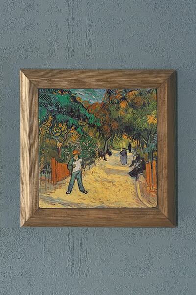 Oscar Stone Decor Masif Çerçeveli Doğaltaş Tablo 28x28 Cm Vincent Van Gogh Es...