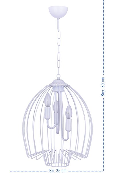 Genel Markalar Bırd House 3 Lü Avize (beyaz)