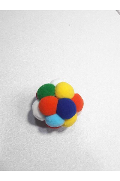 Be Cat Cat Play Ball with Colorful Pompom and Sound - 7 Cm