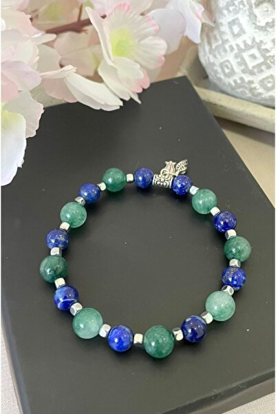 CRAZY TAKI TASARIM Lapis Lazuli, Ceyte & Hematite Natural Stone Bracelet