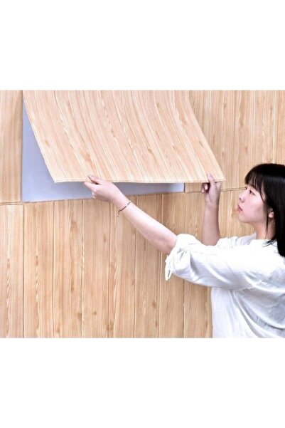 Renkli Duvarlar 10 Adet Nw37 Ahşap Lambri Arkası Yapışkanlı Esnek Silinebilir