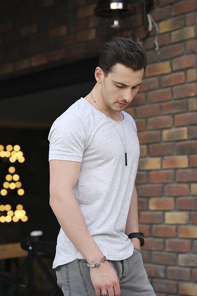 Oksit Μπλουζάκι Crash Open Collar Slim Fit