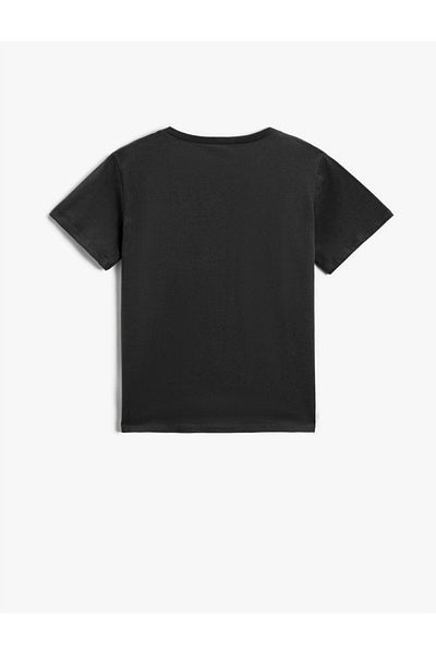 Koton Tricou cu mânecă scurtă imprimat cu slogan, bumbac
