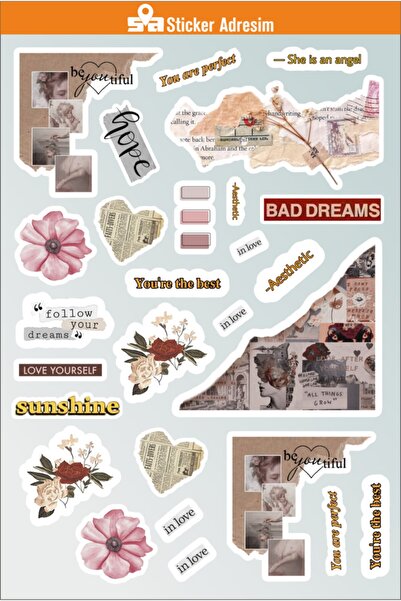 Sticker Adresim Aesthetic Sticker Seti - Planner - Ajanda - Bullet Journal Iç...