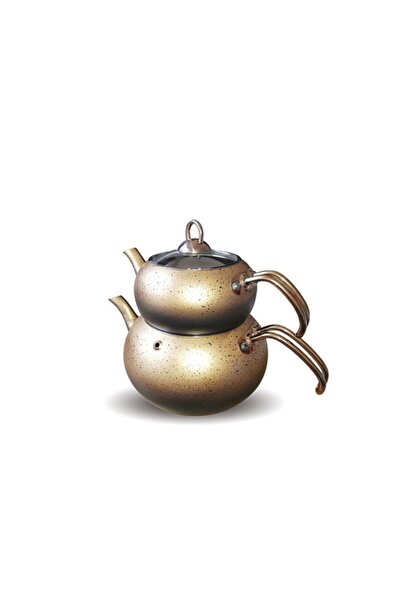 FMS إبريق شاي جرانيت كروي نحاسي