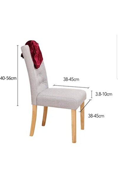 elgeyar İpek Kadife Sandalye Kılıfı Sandalye Örtüsü  Lastikli Standart 1 Adet Açık Gri