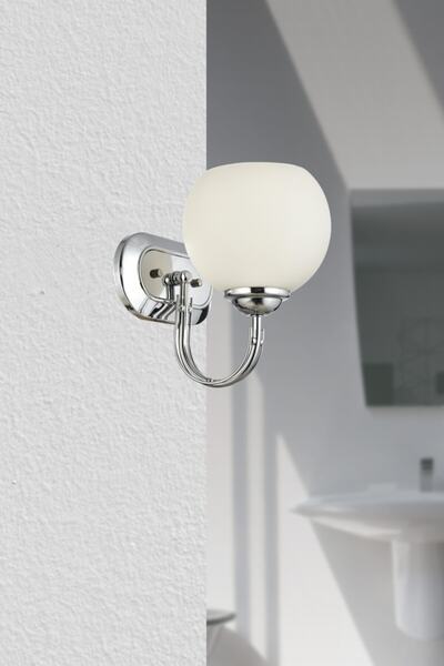 Lamorehome Dicle Opal Camlı Tekli Krom Aplik