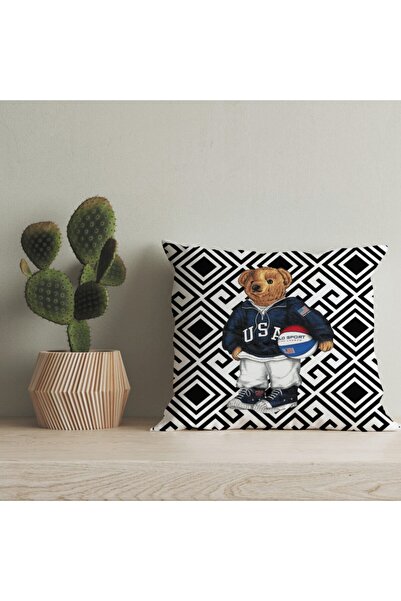 LadiesHome Husă pentru pernă digitală cu design special pentru ursuleț de plu...