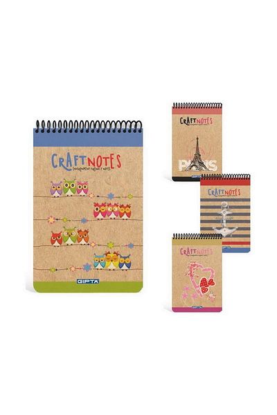 Gıpta Memo Pad Craft Spiral Hard Cover Checkered 100 Sheets A6 1790