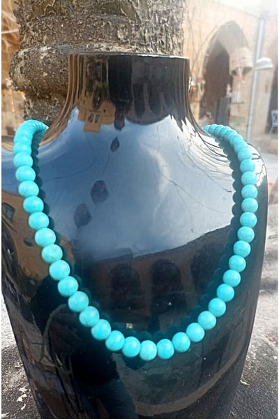 Nev Tasarım Natural Turquoise Stone Design Necklace
