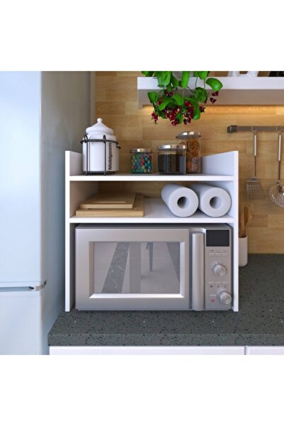 Genel Markalar Beyaz Tezgah Üstü Mikrodalga Fırın Raf Ekmek Dolabı