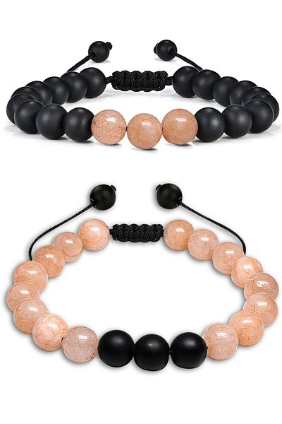 Tesbih Atölyesi Natural Calcite Limestone Onyx Natural Stone Bracelet Set