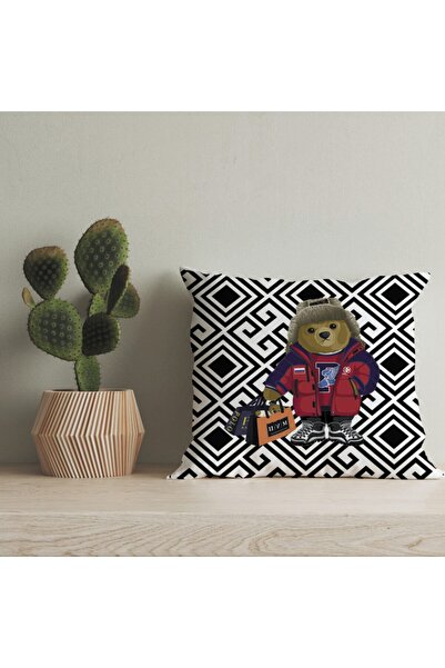 LadiesHome Husă pentru pernă digitală cu design special pentru ursuleț de plu...