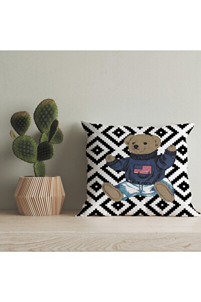 LadiesHome Husă pentru pernă digitală cu design special pentru ursuleț de plu...