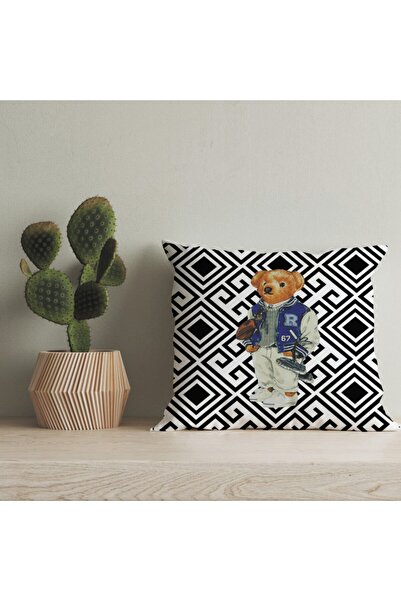 LadiesHome غطاء وسادة مطبوع رقميًا على الوجهين بتصميم مخصص من تيدي بير