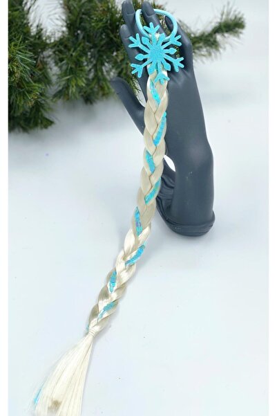 QUEEN AKSESUAR Elsa Snowflake, paiete cu sclipici, împletitură lungă, galbenă...