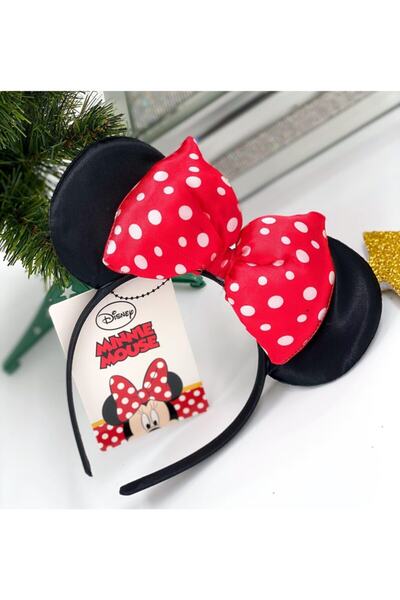 QUEEN AKSESUAR Coroană din satin cu fundă cu buline, licențiată Disney Minnie...