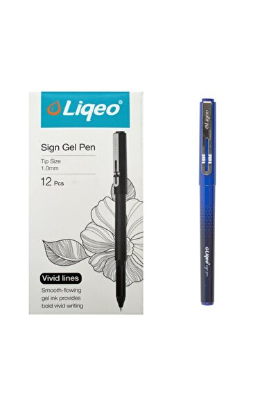 Liqeo Sign Gel Pen Imza Kalemi 1.0mm Mavi 12 Adet