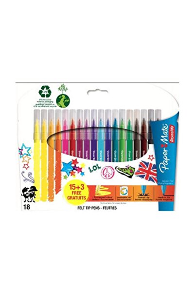 Paper-Mate Keçeli Kalem, M Uç, 15+3 Lü Karisik 1842290