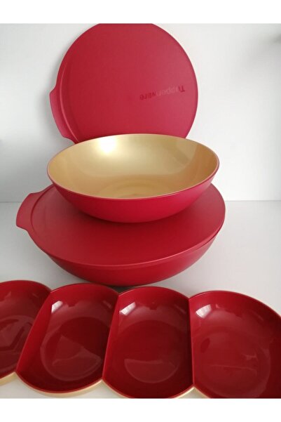 Tupperware Berrak Set Red and Gold Compatible