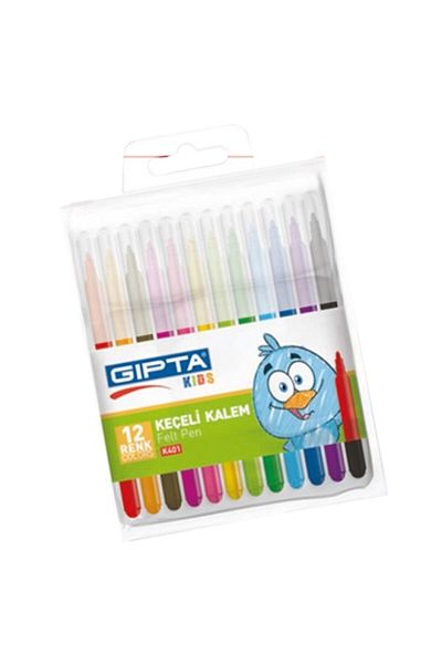 Gıpta Felt Crayons 12 Colors with PVC Bag K4010