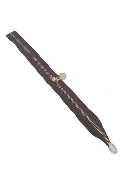 angel çanta aksesuar سدادة واحدة بسحاب 45 سم لون بني معدني ذهبي فاتح