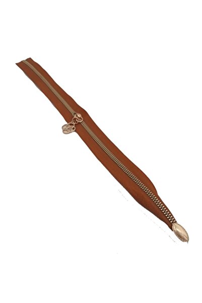 angel çanta aksesuar Tek Stoplu 45 Cm Fermuar Light Gold Metal Taba