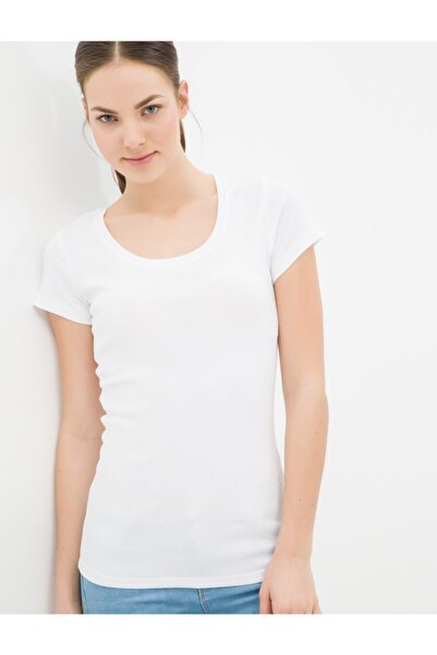 Koton Tricou alb pentru femei 6YTK12085SK