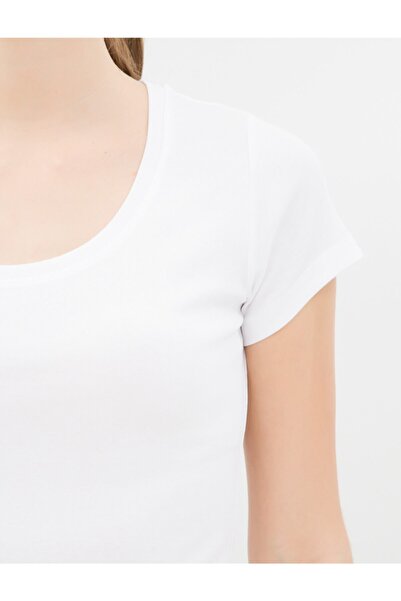 Koton Tricou alb pentru femei 6YTK12085SK