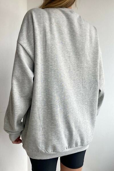 MODAGEN Dámská šedá oversize mikina Berkeley pohodlného střihu