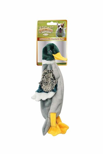 Pawise Stuffless Duck Squeaker Dog Toy 661142